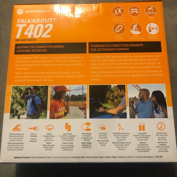 MOTOROLA Talkabout T402 Rechargeable 2-Way Radios BRAND NEW IN BOX (2 pack) - Picture 5 of 14